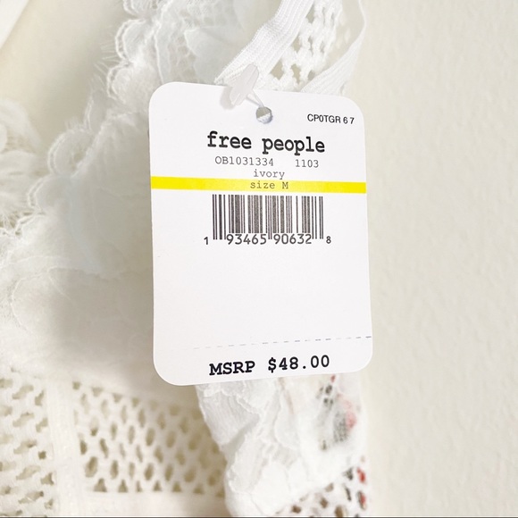 Free People Sitting Pretty Brami Ivory M NWT - Picture 7 of 12
